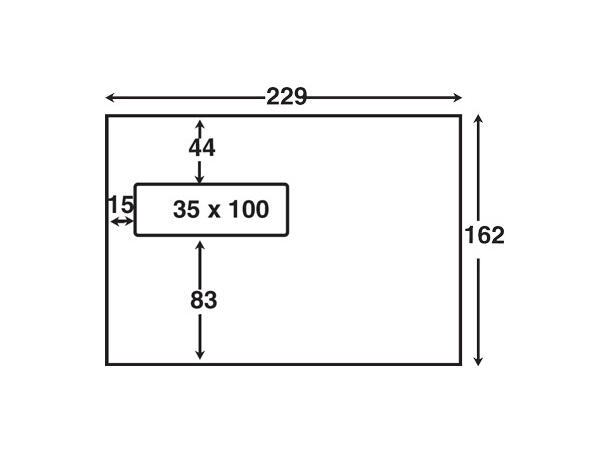 Konvolutt SOBER C5 mappe SKD 162x229 mm vindu nr 16. 